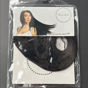 Clip-In Bangs #1B Off Black Bellami Side Swept Human Hair
